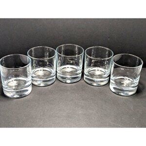 Set Of 5 Double Old Fashioned Whiskey Glasses W/ Suspended Bubble Bottom Heavy 3